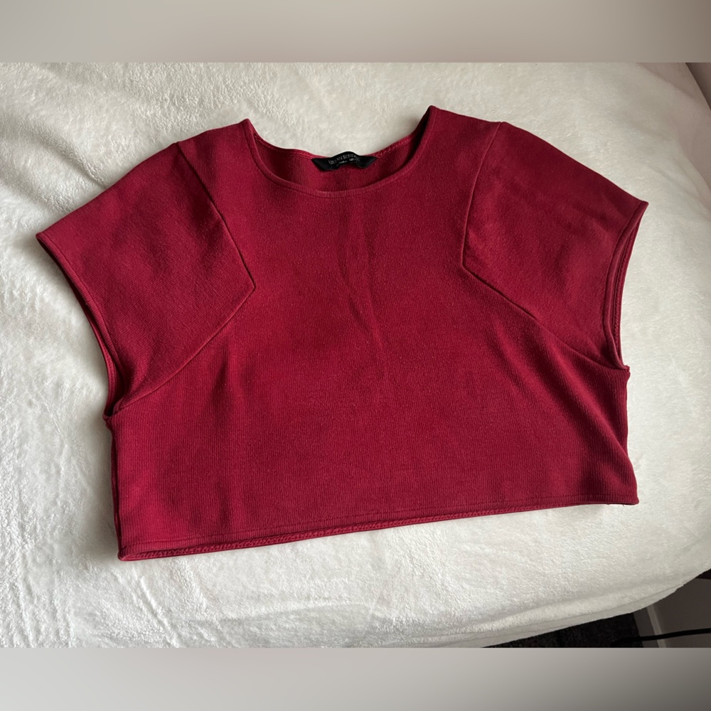 Urban Renewal Red Boxy Crop Top